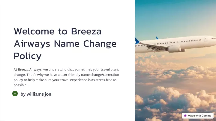 welcome to breeza airways name change policy