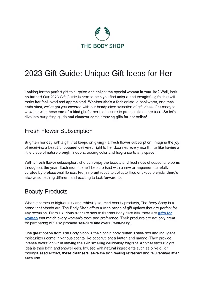 2023 gift guide unique gift ideas for her
