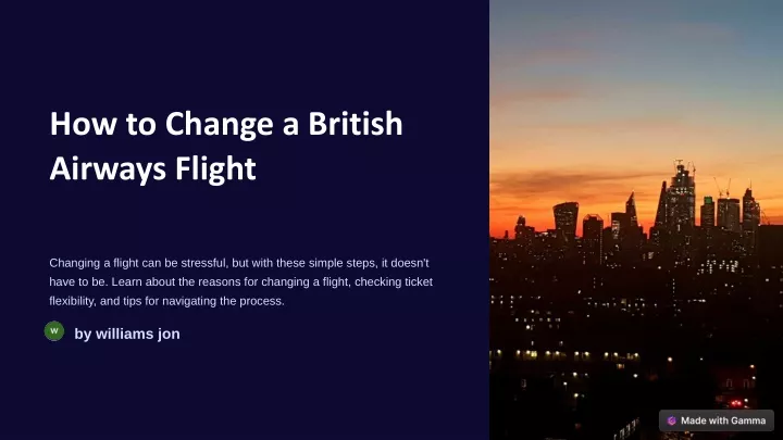 how to change a british airways flight