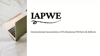 IAPWE (International Association of Professional Writers and Editors)