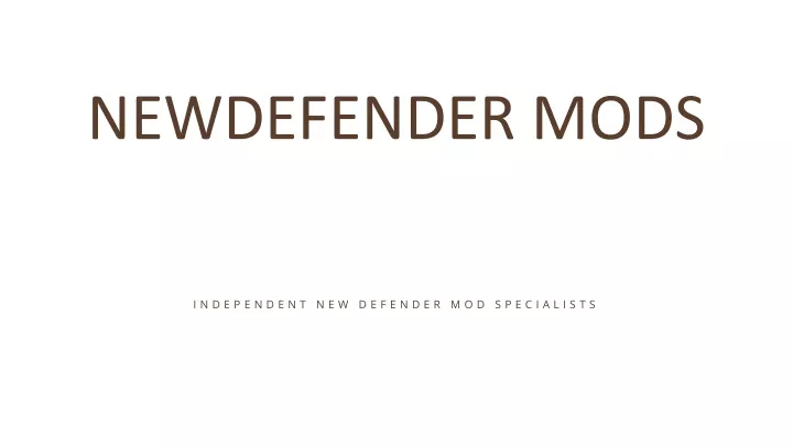 newdefender mods