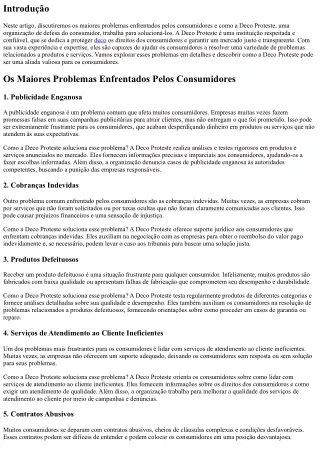 Os maiores problemas enfrentados pelos consumidores e como a Deco Proteste os so