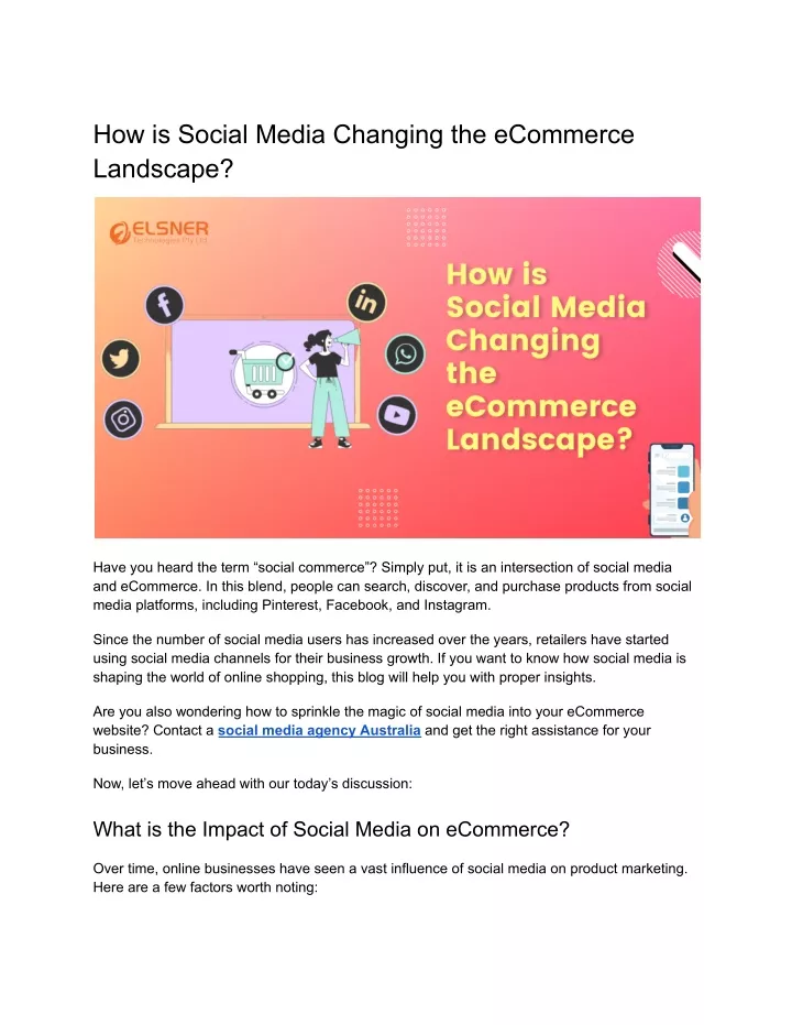 how is social media changing the ecommerce