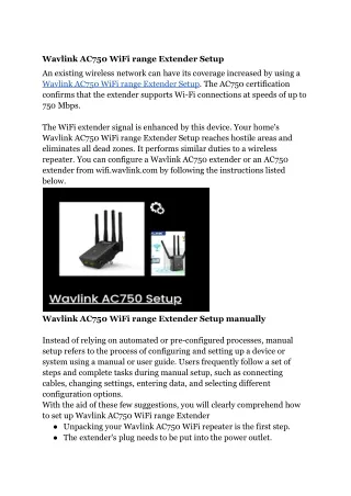 Wavlink AC750 WiFi range Extender Setup