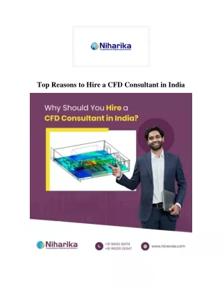 Top Reasons to Hire a CFD Consultant in India