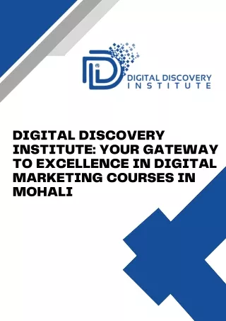 Digital Discovery Institute Your Gateway to Excellence in Digital Marketing Courses in Mohali