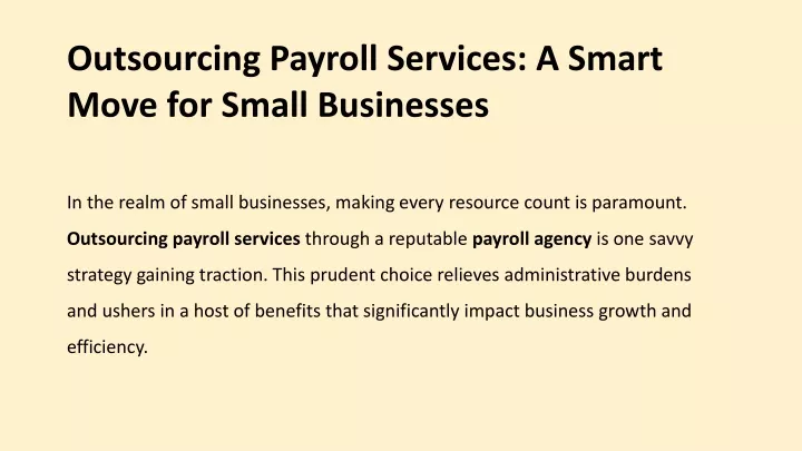 outsourcing payroll services a smart move