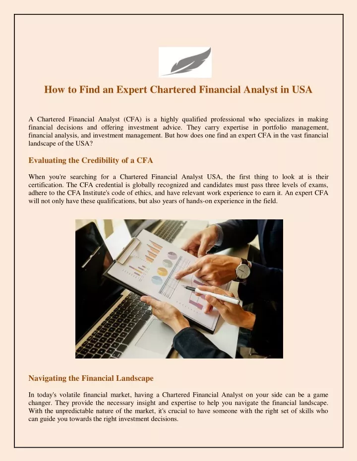 how to find an expert chartered financial analyst