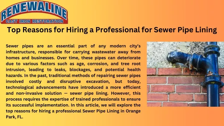 top reasons for hiring a professional for sewer