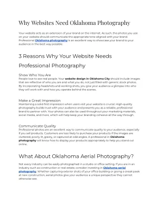 why websites need oklahoma photography