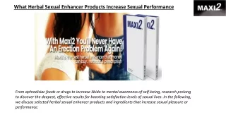 What Herbal Sexual Enhancer Products Increase Sexual Performance