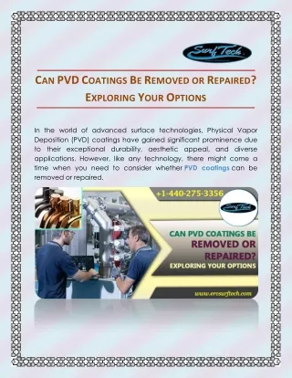 Can PVD Coatings Be Removed or Repaired