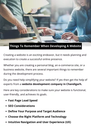 things to remember when developing a website