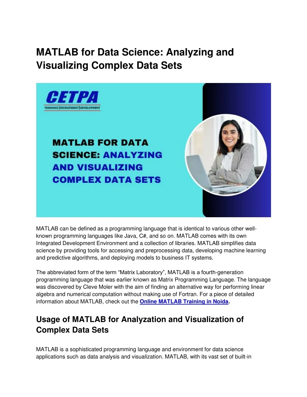 PPT - Matlab for Data Science_ Analyzing and Visualizing Complex Data ...