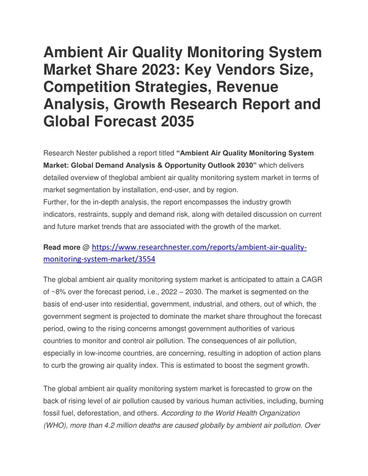 ambient air quality monitoring system market