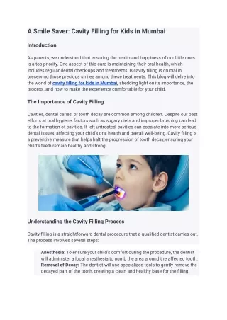 cavity filling for kids in mumbai