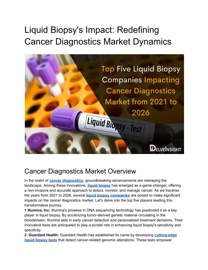 liquid biopsy s impact redefining cancer