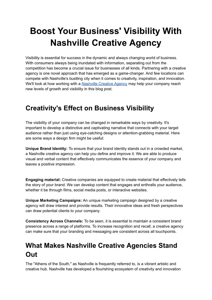 boost your business visibility with nashville