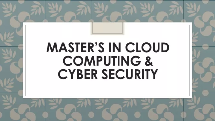 master s in cloud computing cyber security