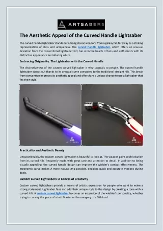 The Aesthetic Appeal of the Curved Handle Lightsaber