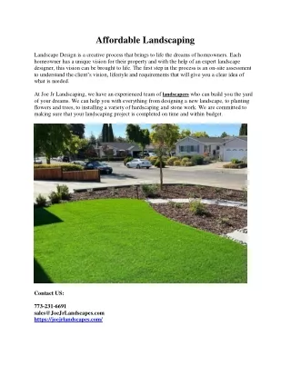 Affordable Landscaping