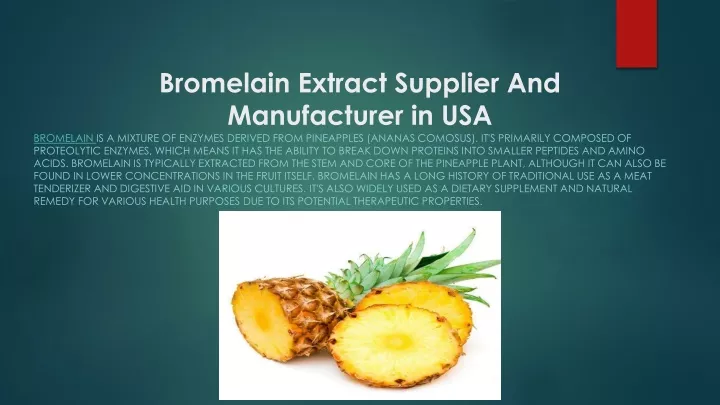 bromelain extract supplier and manufacturer