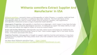 Withania somnifera Extract Supplier And Manufacturer in USA.pdf