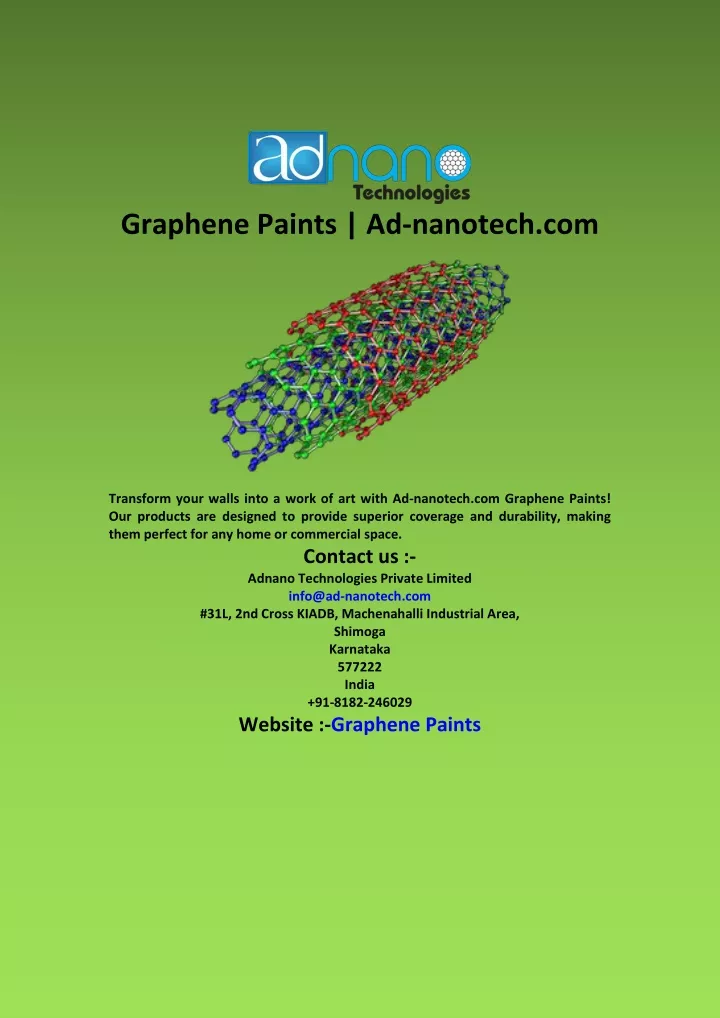 graphene paints ad nanotech com