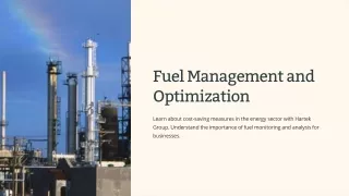 Fuel Management and Optimization with Hartek Group