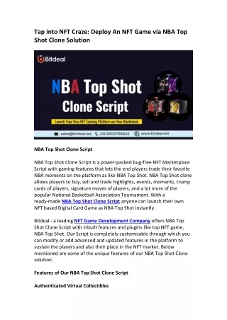 tap into nft craze deploy an nft game