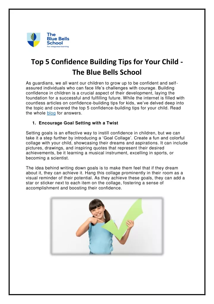 top 5 confidence building tips for your child