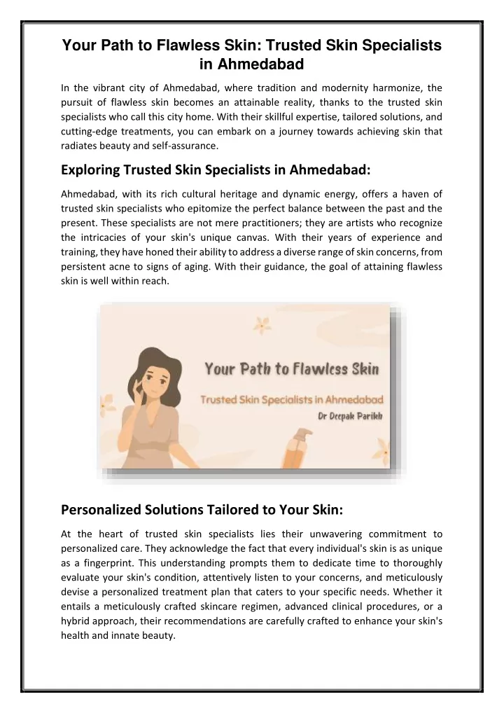 your path to flawless skin trusted skin