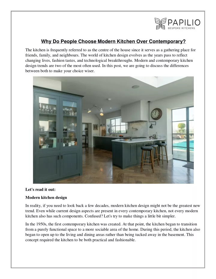 why do people choose modern kitchen over