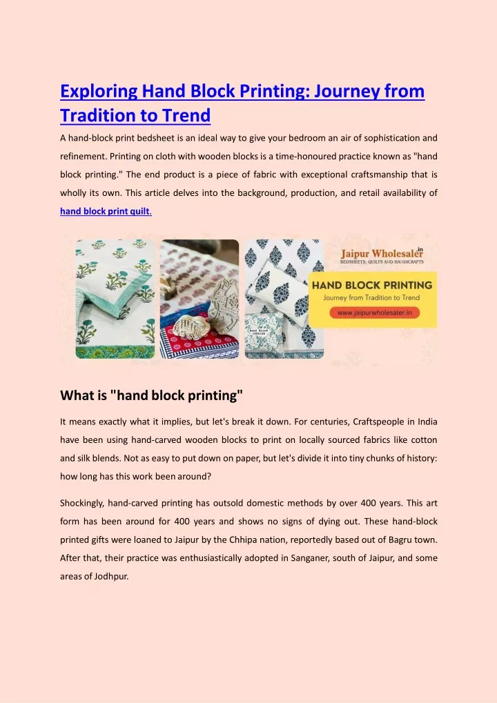 exploring hand block printing journey from tradition to trend