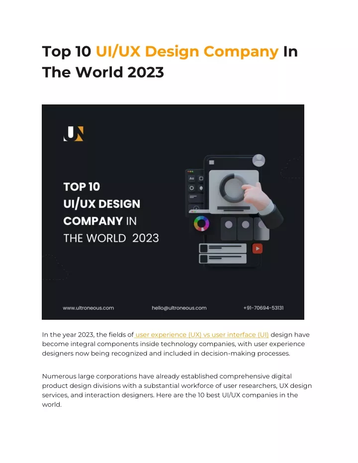 top 10 ui ux design company in the world 2023