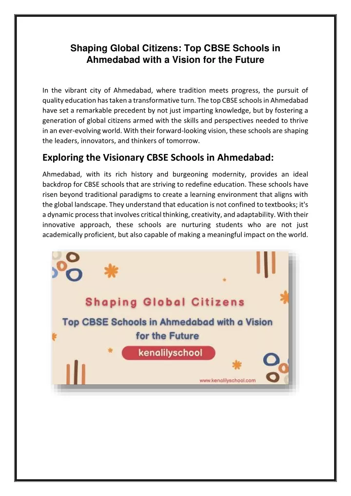 shaping global citizens top cbse schools