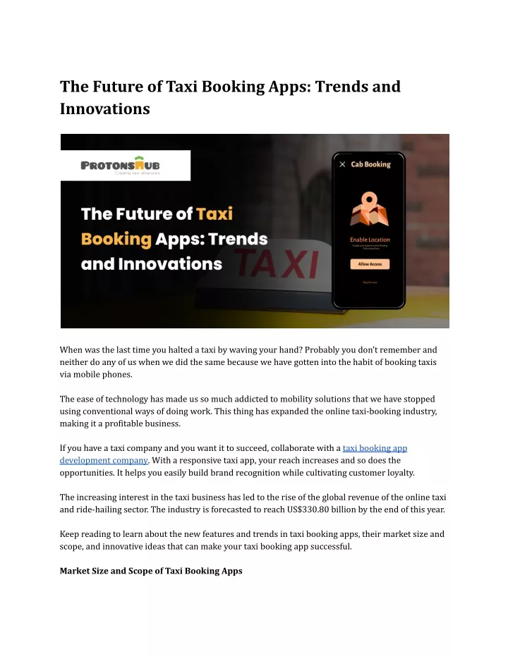 the future of taxi booking apps trends