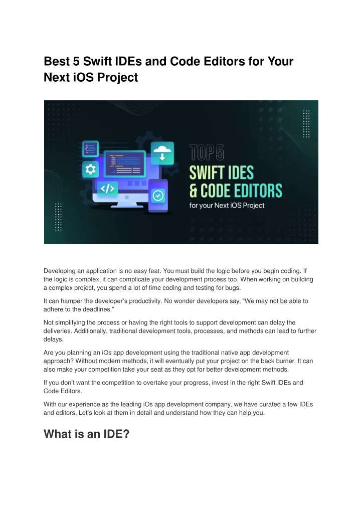best 5 swift ides and code editors for your next