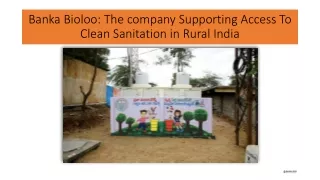 Banka Bioloo The company Supporting Access To Clean Sanitation in Rural India