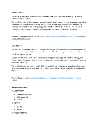 Aircraft Health Monitoring Market Size Share Industry Trends Forecast 2023-2030