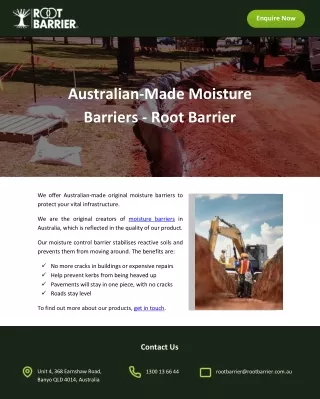 Australian-Made Moisture Barriers - Root Barrier