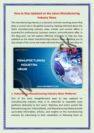 How to Stay Updated on the Latest Manufacturing Industry News_NewsBuck