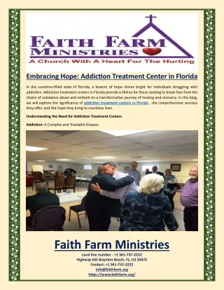 Embracing Hope Addiction Treatment Center in Florida