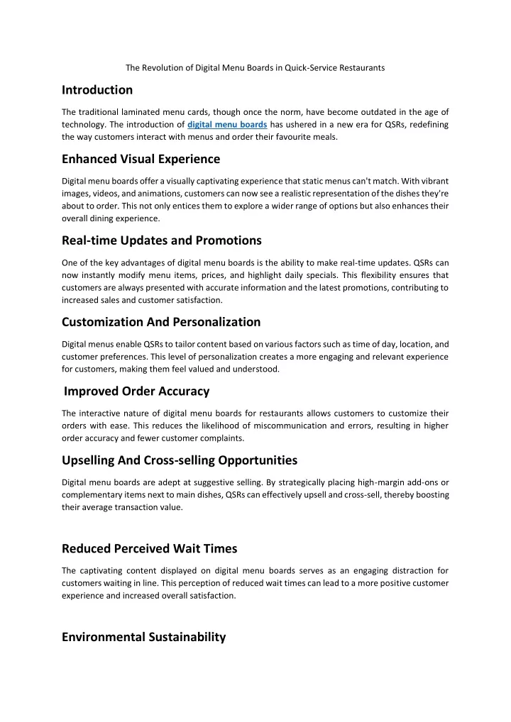 the revolution of digital menu boards in quick