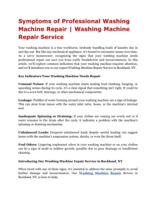 symptoms of professional washing machine repair washing machine repair service