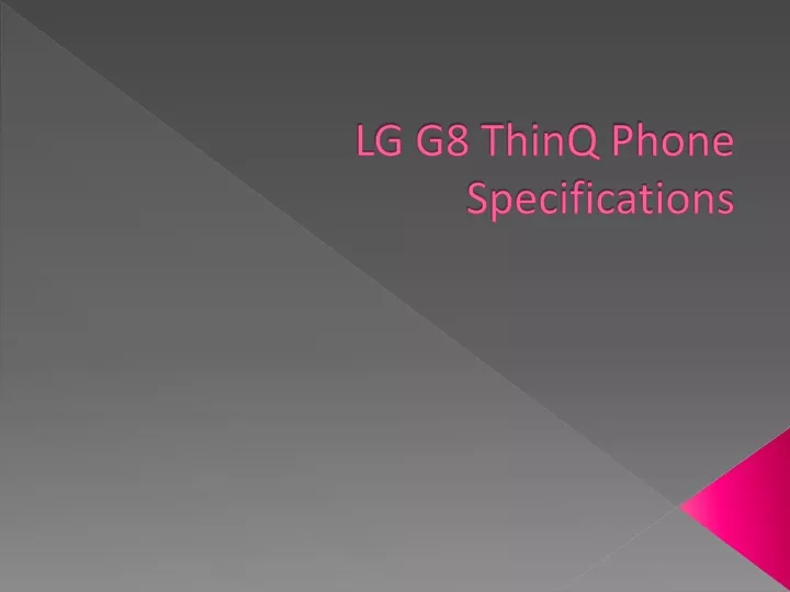 lg g8 thinq phone specifications