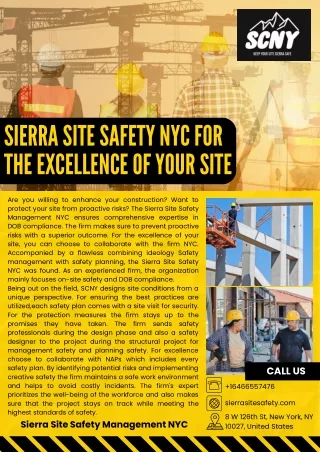 Sierra Site Safety NYC for the Excellence of Your Site