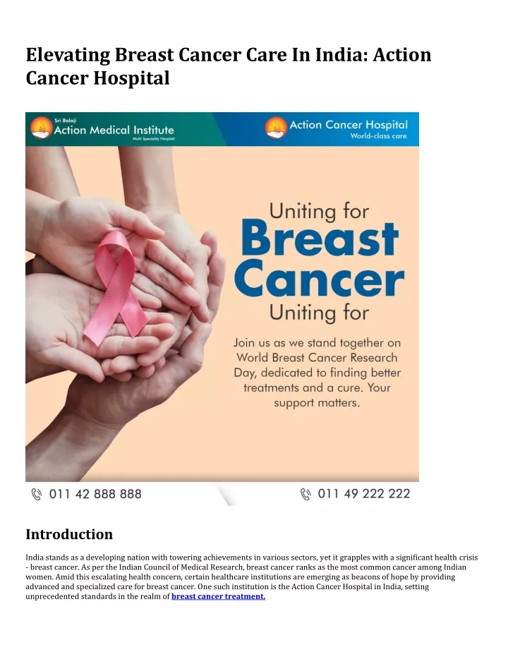 elevating breast cancer care in india action