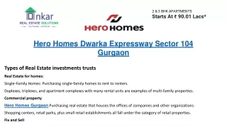 Hero Homes Dwarka Expressway Sector 104-Gurgaon Ultra Luxury Properties for sale