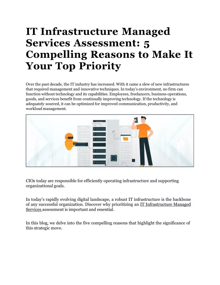 it infrastructure managed services assessment 5 compelling reasons to make it your top priority